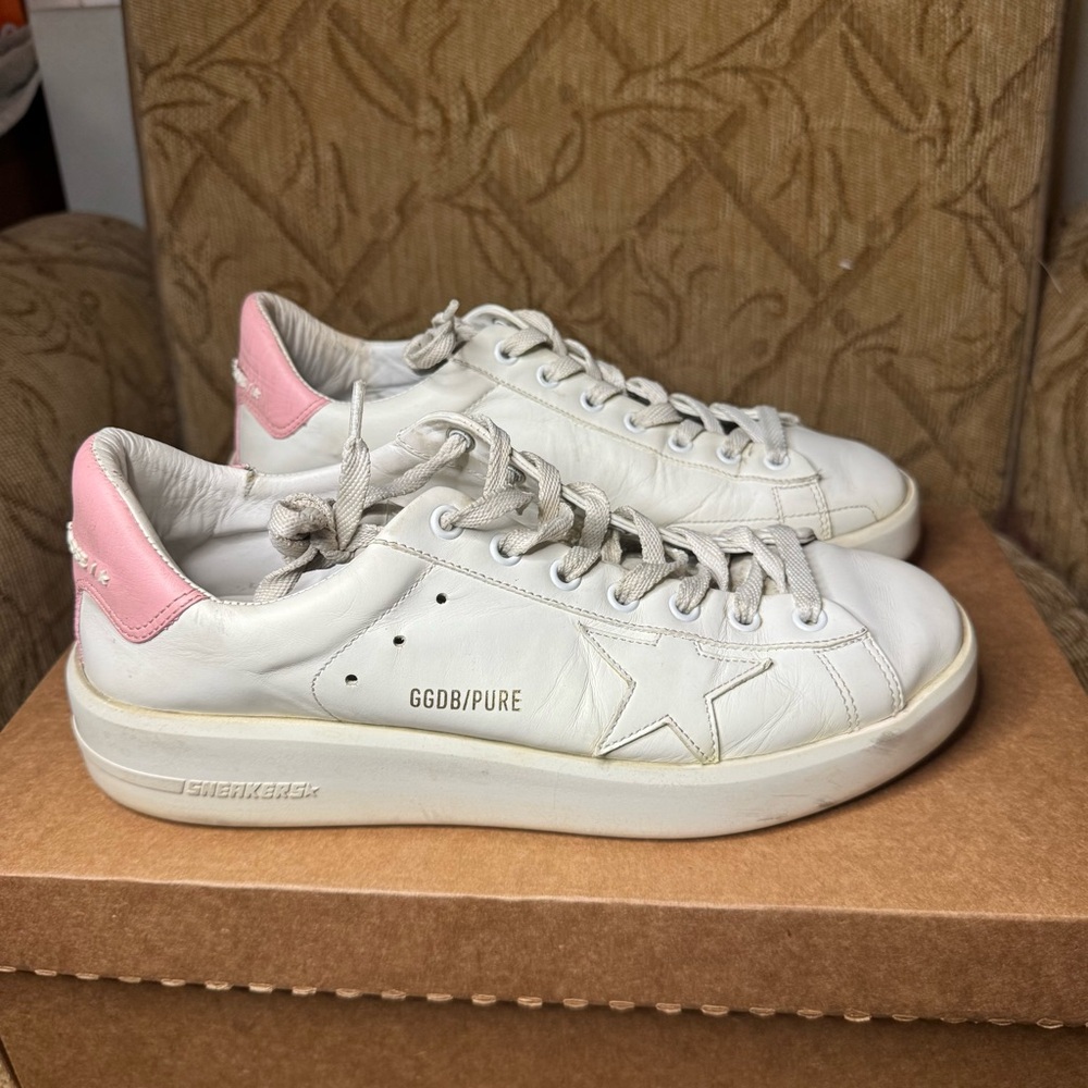 Golden Goose PURESTAR Low Top Sneaker (white / pink glitter) Size‎ 39 - Picture 5 of 10